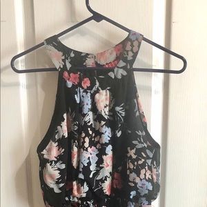 Elle Black Floral Hi-Low Dress